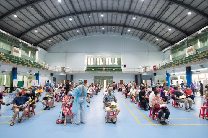 新明國小社區接種站現場情形